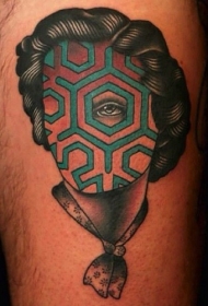 超现实主义风格的女人肖像纹身图案