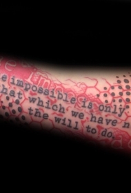 手臂PS图象处理软件风格的彩色字母纹身