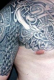 半甲个性的部落盔甲纹身图案