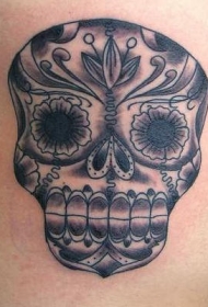 墨西哥骷髅黑色纹身图案