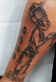 黑灰风格小臂古代雕像纹身图案