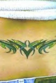 腰部三色部落图腾纹身图案