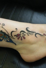 女性脚踝好看的蝴蝶纹身图案