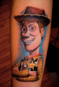 小臂彩色牛仔造型玩具卡通纹身图案