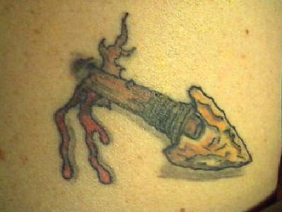 腰部彩色印度箭头纹身图案