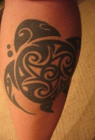 线条部落乌龟黑色纹身图案