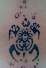 部落风格黑色简约乌龟纹身图案