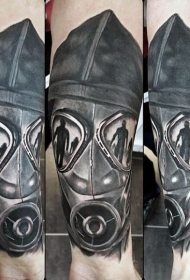 手臂现代风格的黑色防毒面具和遮光罩纹身图案