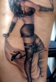 黑色性感女人纹身图案