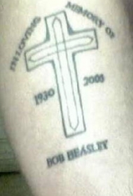 拉丁文十字架字母纹身图案