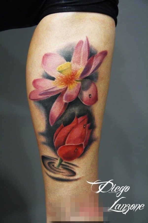 多款争奇斗艳的抽象线条文艺花朵纹身图案