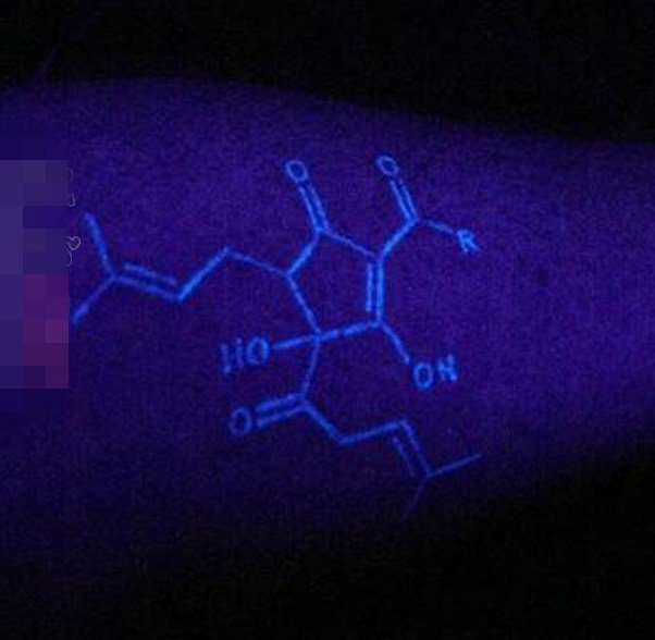 12款个性白色简单线条创意荧光隐形纹身图案