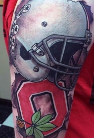 新的学校风格彩色美国足球头盔纹身