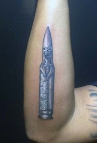 手臂灰色的恶魔子弹纹身图案