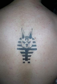 背部埃及阿努比斯纹身图案