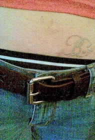 腹部小白墨水图标纹身图案