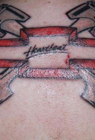 雪佛兰标志与发动机气缸纹身图案