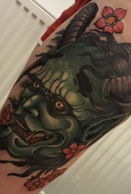 大腿日式风格彩色般若花卉图片大全