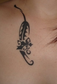 部落风格的黑猫纹身图案