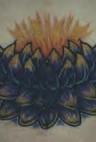 黑色好黄色的莲花纹身图案