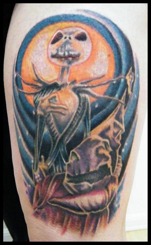 大臂可怕的生物彩色纹身图案