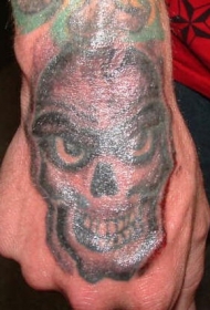 手部彩色可怕的光头怪物纹身