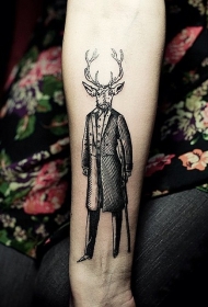 特别的设计神秘半人半鹿纹身图案
