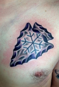 胸部old school彩色箭头与雪花纹身图案