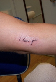 手臂经典的英文我爱你纹身图案