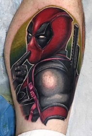 彩色可爱的死侍纹身图案