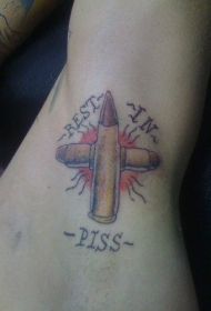 子弹十字架纹身图案