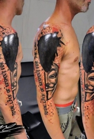 PS图象处理软件风格匿名面具纹身