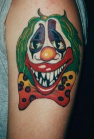 彩绘绿头发小丑纹身图案
