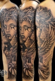 手臂埃及时代标志色袖纹身图案