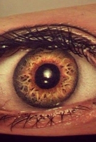 手臂写实逼真的人眼睛纹身图案
