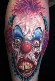 幽灵般的小丑彩绘纹身图案