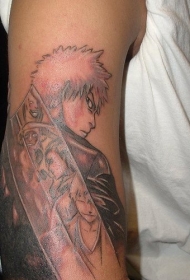 手臂漫画人物魔鬼纹身图案