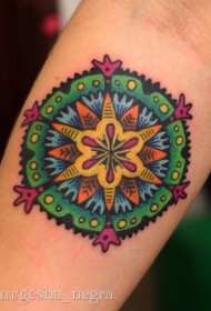 小臂彩色卡通装饰花纹身图案