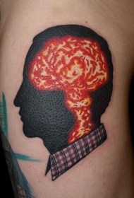 肩部华丽风格手绘彩色人像纹身