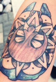 手臂彩色叛逆联盟徽章纹身图案