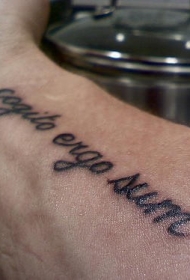 手臂拉丁文黑色字符个性纹身图案