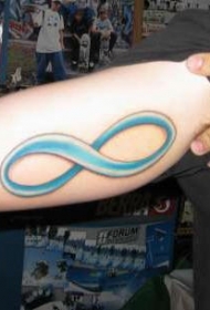 蓝色无限符号纹身图案