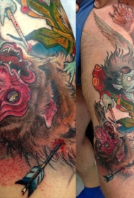 大腿彩绘腿彩绘梦幻动物大腿图案