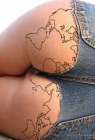 臀部性感的屁股地图纹身图案缩略频道推荐图