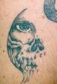 骷髅与人类的眼睛纹身图案