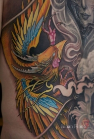 美丽的七彩凤凰纹身图案