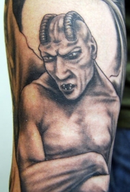 有翅膀的黑色魔鬼纹身图案