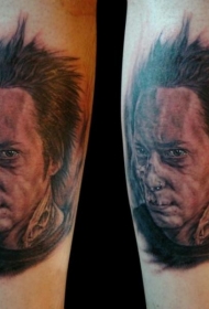 毛骨悚然男子肖像纹身图案