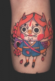 手臂Q版卡通般若彩绘纹身图案