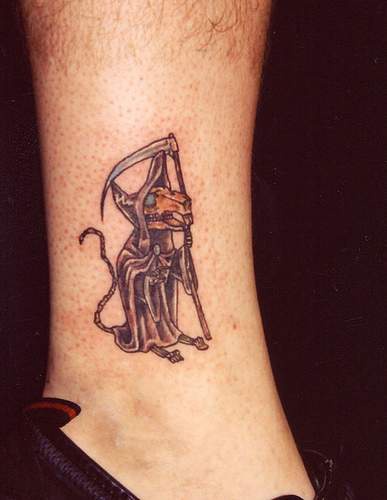 死神牛骷髅纹身图案